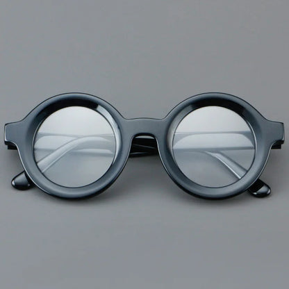 Vintage Round Glasses Frame Luxury New Fashion Trend Solid Thick Acetate Frame High-end Fake Glasses Women Men Original Quality