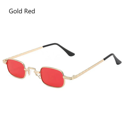 Retro Rectangle Sunglasses Women Brand Designer Small Metal Frame Square Punk Sun Glasses Men Fashion Vintage Oculos De Sol
