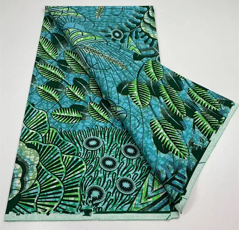 100%Certified Grand Super African Wax Nigerian GlitterGlam Gold Embellished Ankara Wax Printed Fabric Real Original For Sewing