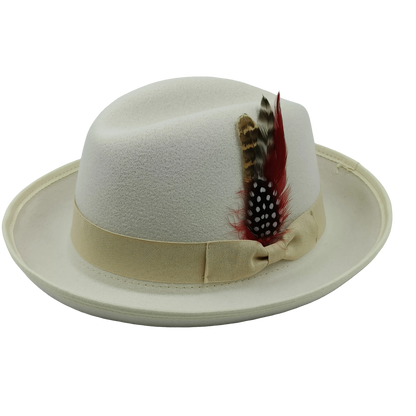 Trilby Men Classic Feather Fedora Hat Simple Women Gentleman Hamburger hat vintage hat Pork Pie Winter Autumn sombrero hombre