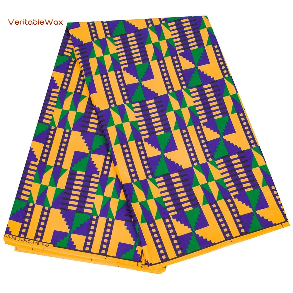 African Ankara Wax Fabric Patchwork Retro Style Double Prints Warp DIY Cloth Sewing Materials Africa Loincloth Polyester Tissu