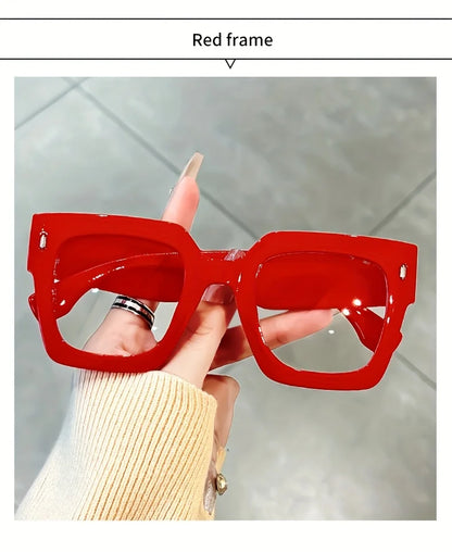 New style New style Vintage Glasses Square Full Rim Spectacles Unisex, Anti-Reflective Coating, Fashionable Transparent Lenses
