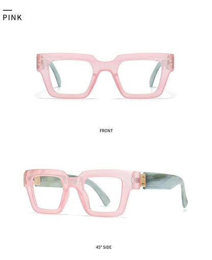 New Green Oversized Square Reading Glasses Men Women Personality Optical Eyeglasses Anti Blue Light Computer Presbyopic Glasses