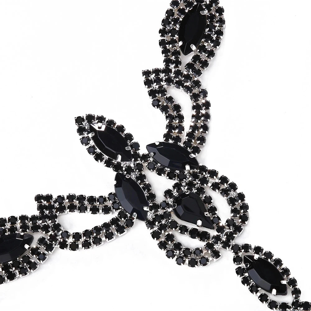 Stonefans Black Layered Mask Full Face for Women Sexy Jewelry Costume Hair Carnival Club Disguise Rave Accessories Cosplays Gift