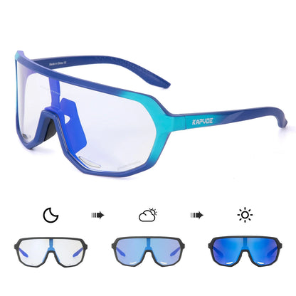 KAPVOE Photochromic Cycling Glasses Sports Sunglasses for Men Women UV400 Protection Bicycle MTB Mountain Bike Sunglasses