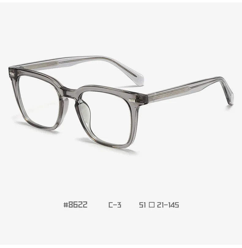 Transparent Square Men's Reading Glasses TR90 Large Frame Block Harmful Blue Light Myopia Prescription Glasses For Women