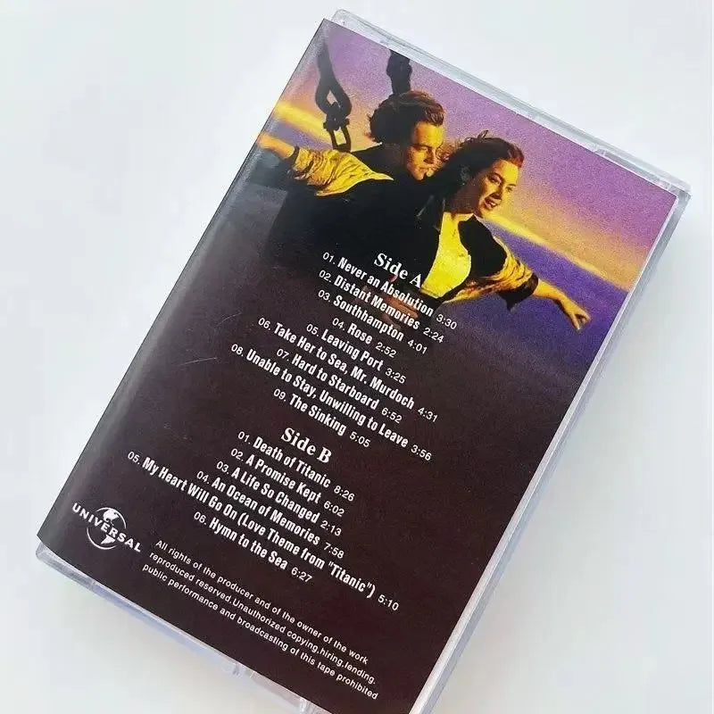 Titanic Music Magnetic Tape Greatest Hits Album Cassette Cosplay Walkman Car Recorder Soundtracks Box Party Music