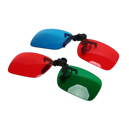 1/2PC Red Blue Green 3D Glasses Black Frame For Dimensional Anaglyph Movie TV