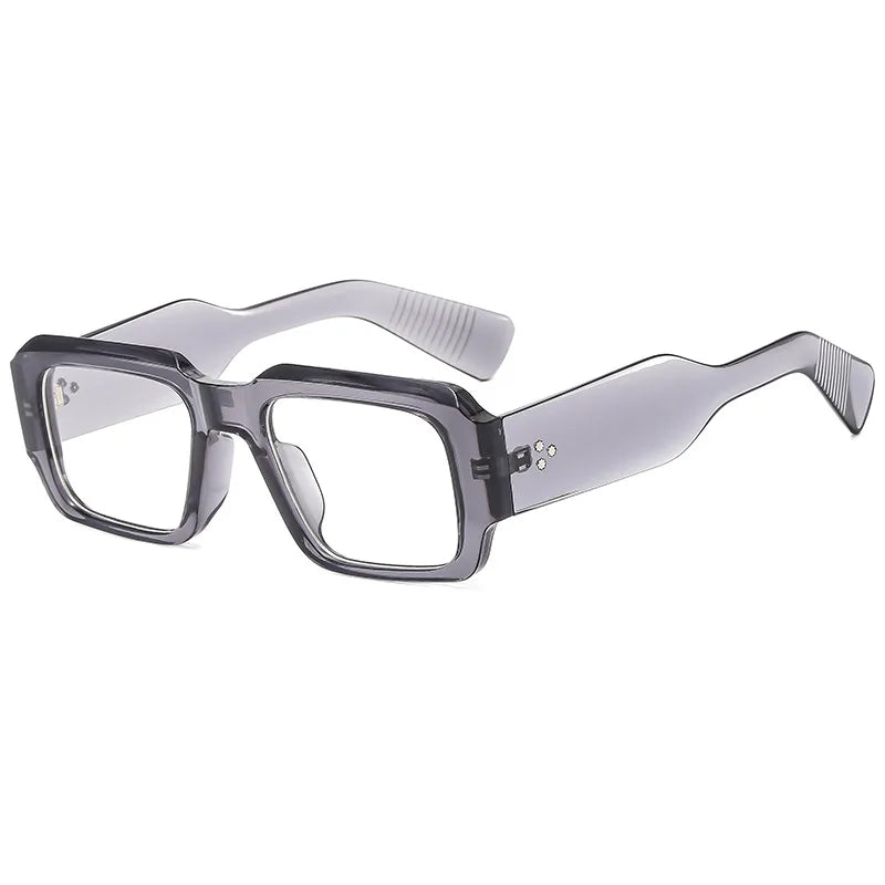 R57164 Men Fashion Rivet Optical Reading Glasses Women Trend Square Presbyopic Spectacles Dioptric +50 +100 +300