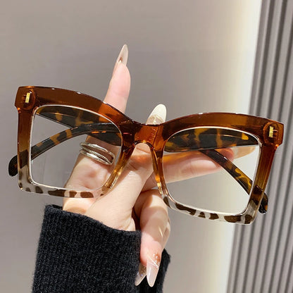 Retro Oversized Square Prescription Eyewear 2025 New Trendy Reading Glasses for Men Women Luxury HD Lens Presbyopia Spectacles