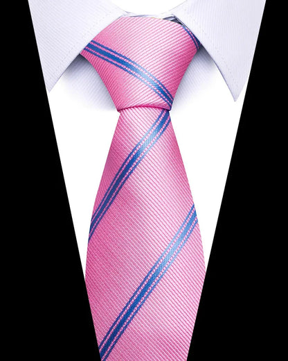 High-quality Wedding Ties For Men Fashion New Style Blue Strip Print Neckties Daily Office Apparel Accessories Gift For Man