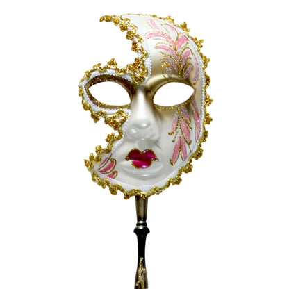 Mardi Gras Mask Masquerade Mask with Holding Venetians Mask Carnivals Mask Halloween Costume Mask for Party