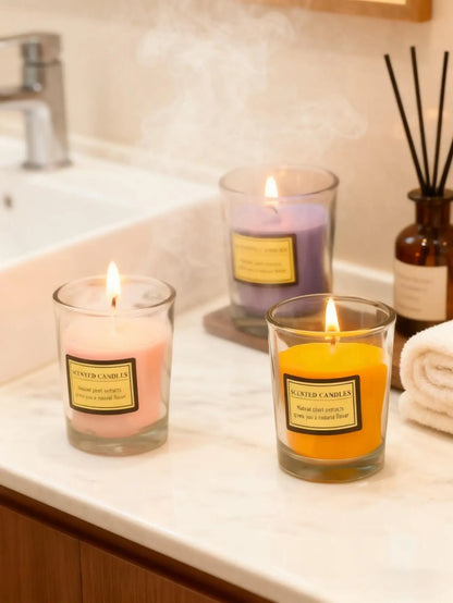 1PC Romantic Smokeless Soy Wax Candle - Glass Aromatherapy Gift Box Home Wedding Decor Companion Souvenir