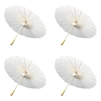 30-1PCS White Paper Parasol Umbrellas DIY Photo Cosplay Prop Bamboo Umbrella For Wedding Party Summer Beach Decor