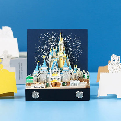 Time Piece Calendar 2026 Desk Calendar With LED Light 3D Tear-away Calendar Paper Carving Art Memo Pad Notepad Gift Christmas
