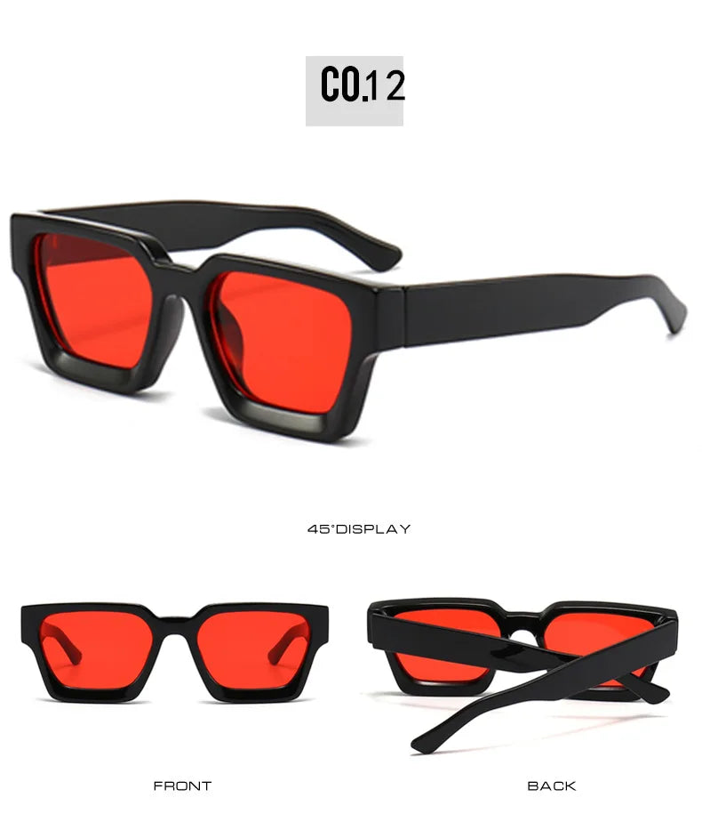 JNPCXI Fashion Square Women Luxury Sunglasses Retro Green Brand Designer Men Trending Sun Glasses Shades UV400
