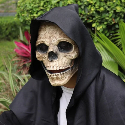 Movable Jaw Mask Non-Toxic Skull Mask Latex Headgear Tear-Resistant Full Head Skull Helmet For Outdoor Decorations Halloween
