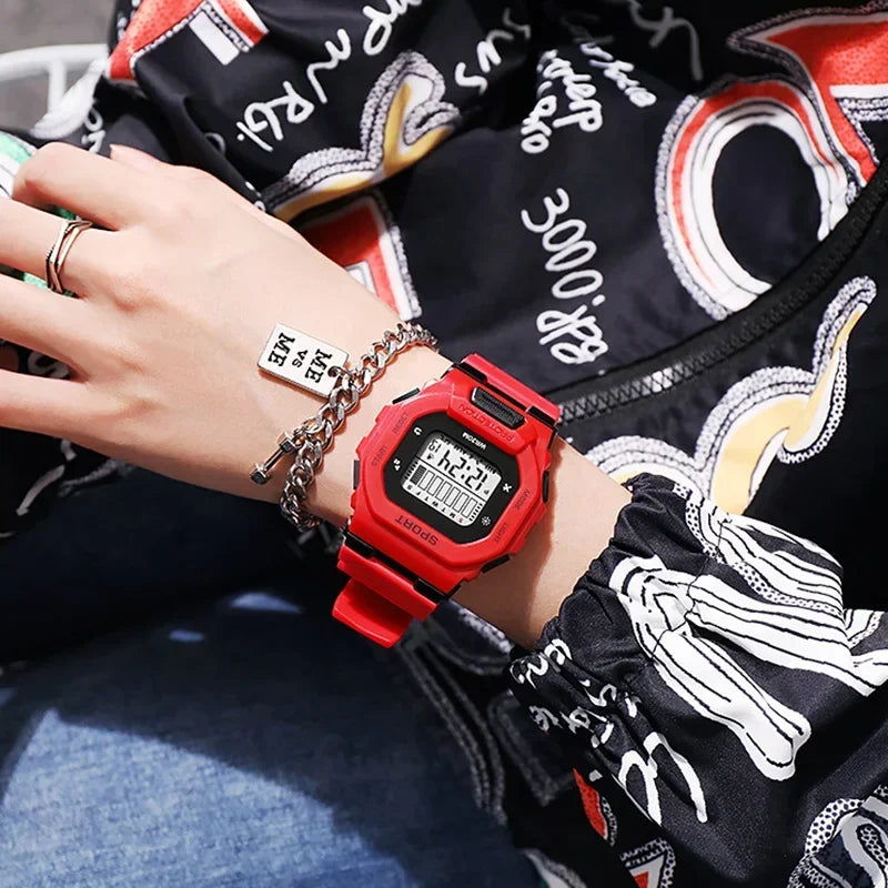 Male Digital Watches Waterproof Hombre Mens Sports Green Wristwatches Hand Clocks Women Watch Reloj Masculino