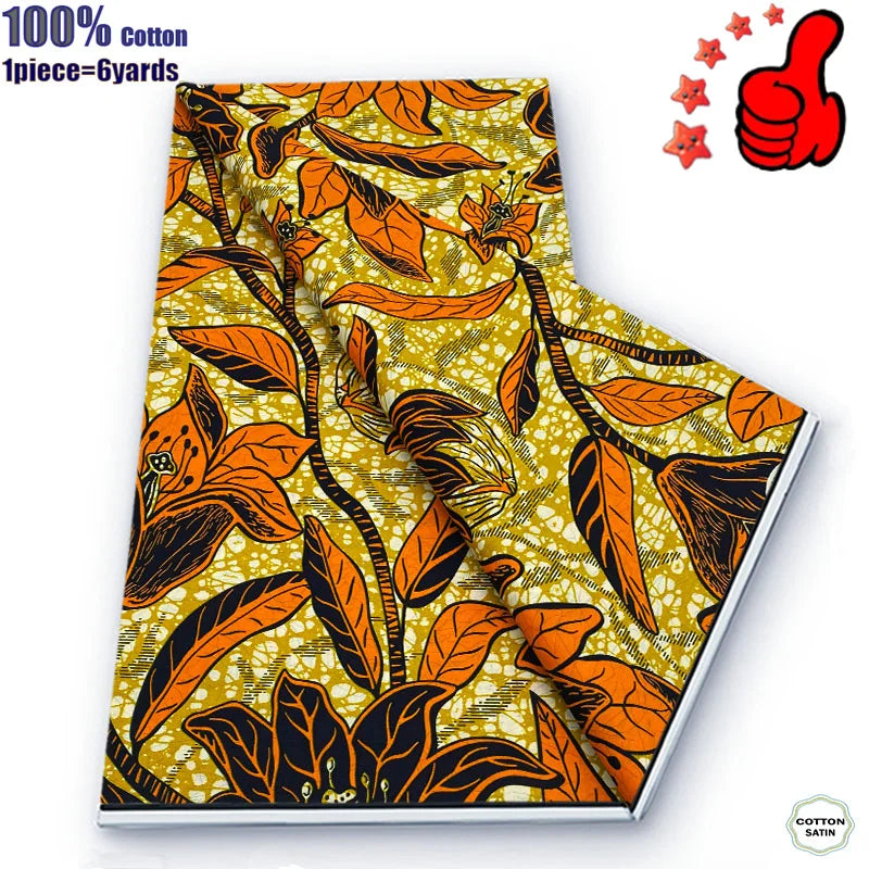 Guaranteed Veritable African Real Wax Prints Fabric Ghana Style Ankara Wax Tissu Pagne 100%Cotton Soft Design Nigeria Wax Fabric