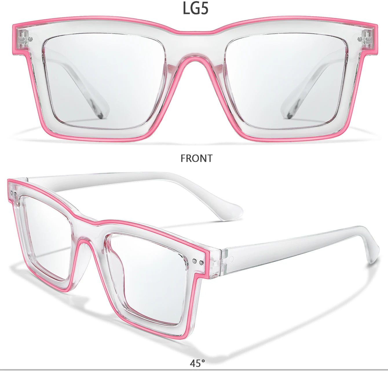 3 Pairs Fashion Casual Sunglasses For Women Large Transparent Shades Eyewear Daily Outfit shopping Selfie Hiking Travel Beach