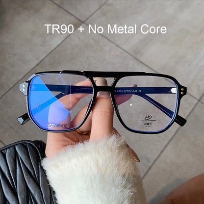 2025 New Fashion Vintage Oversized Reading Glasses Unisex Anti Blue Rays Leoaprd Square Eyeglasses Antifatigue Computer Eyewear