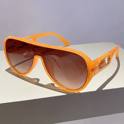 QVQV Trendy Oversized One Piece Sunglasses Women Summer Fashion Thick Frame Pilot Sun Glasses Luxury Brand Outdoor Y2K Shades