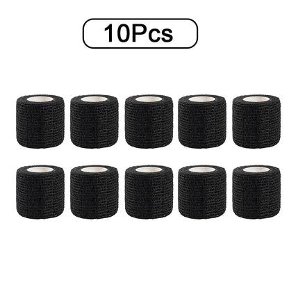 10 Rolls Athletic Wrap Tape Self Adhesive Elastic Bandage Elastoplast Sports Protector Knee Finger Shoulder Tattoo Accessories
