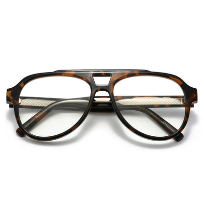 Unisex Retro Glasses Frame Large Eyeglasses Anti Blue Light Square Opical Glasses Aviation Suitable Decoration Eyewear
