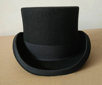 2023 Men Hat 100% Wool Fedora Hat Unisex Top Show Gentleman Bowler Hat Black Red Magic Hat Presidential Hat Feather Accessories
