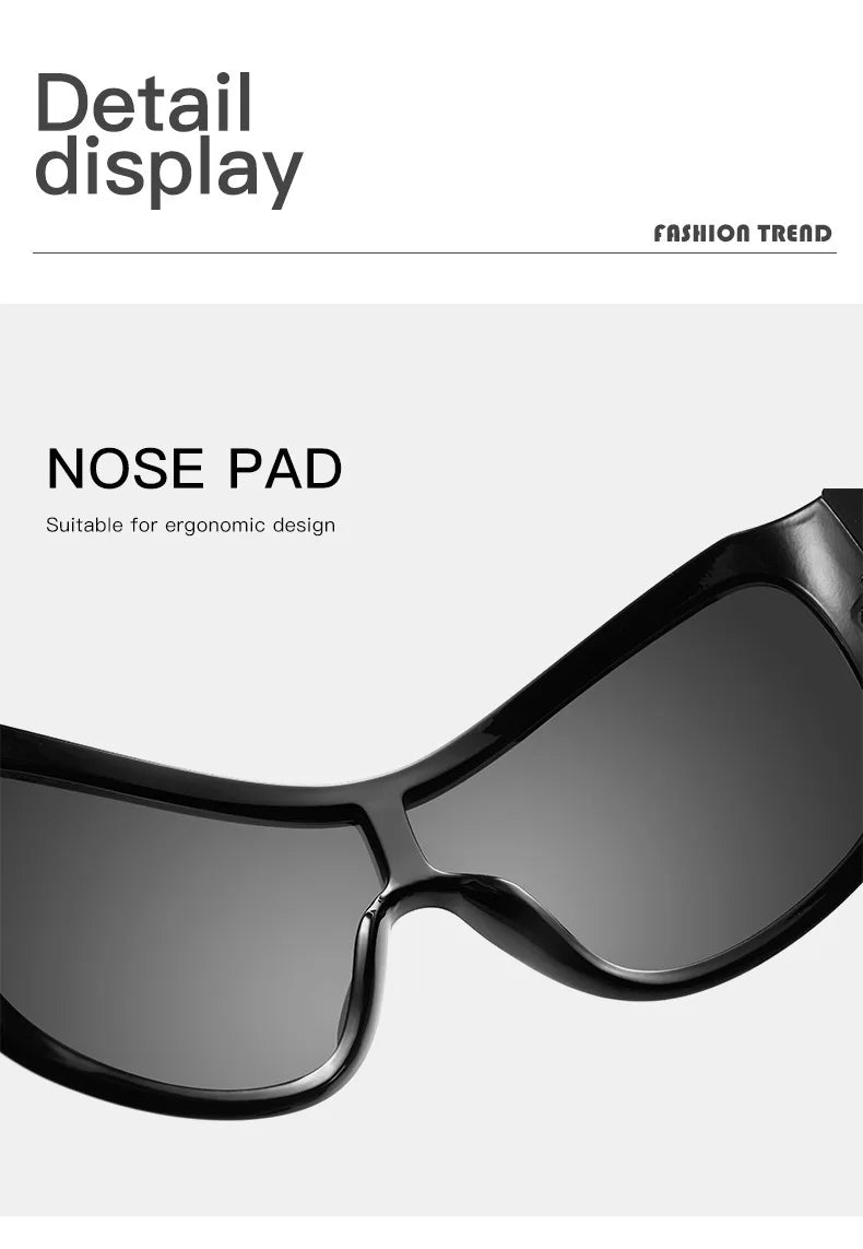 vintae one piece oversized shield sunglasses women new fashion red black gradient sexy sun glasses ladies trendy y2k shades