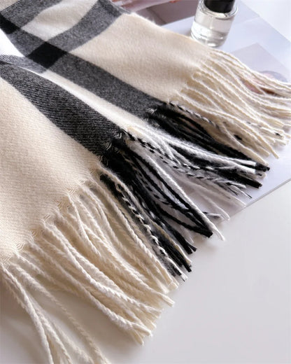 Autumn Winter Fashion Cashmere Imitation Scarf Men Women Warm Thickening Shawl Neckerchief Scarves Accessories Bufanda Tassel