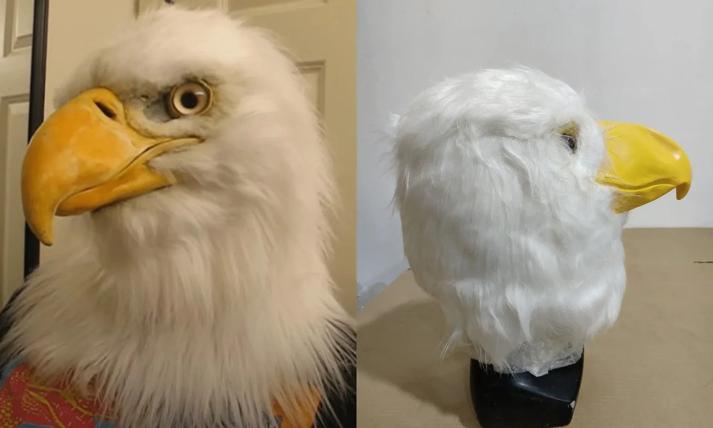 Eagle mask Eagle hood Halloween simulation animal Bulldog Parrot Old man Young man hood mask