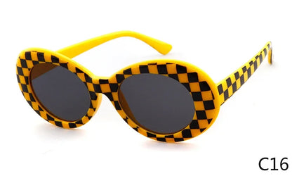 WHO CUTIE 2024 Goggles Oval Sunglasses Men Women Brand Designer 90S Colorful Retro Round Frame Kurt Cobain Shades Sun Glasses UV
