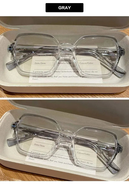 EYORA Fashion Polygon Prescription Reading Glasses Women Myopia Eyewear Hyperopia Anti Blue Light Progressive Optical Eyeglasses