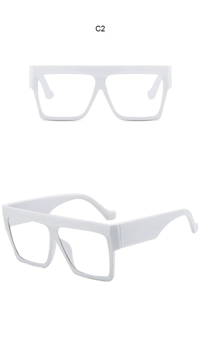 Fashion Designer Oversized Square Reading Glasses Women Men Large Frame Lady Elegant Eyeglasses Clear Anti Blue Light Vision +2