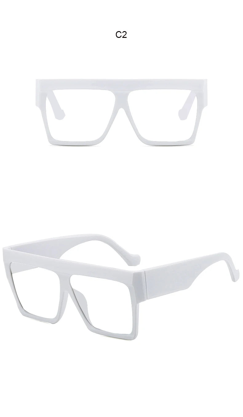 Fashion Designer Oversized Square Reading Glasses Women Men Large Frame Lady Elegant Eyeglasses Clear Anti Blue Light Vision +2