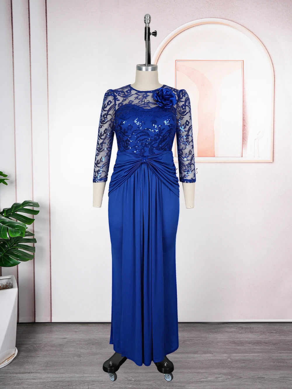 Plus Size African Party Dresses for Women Dashiki Sequin Sexy Bodycon Long Dress Elegant Turkey Muslim Wedding Evening Gown
