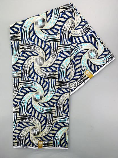 Newest Grand African Wax Glitter Glam Fabric 100% Cotton Ankara Batik Material Pagne Wax Gold Print Sewing Party Dress