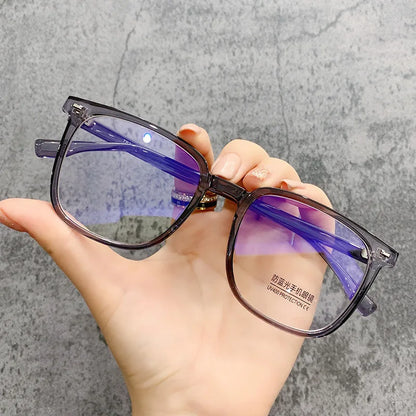 Square Transparent Men's Reading Glasses Vintage Frames Computer Blue Light Blocking TR90 Male Presbyopic Eyeglasses Leesbril +2