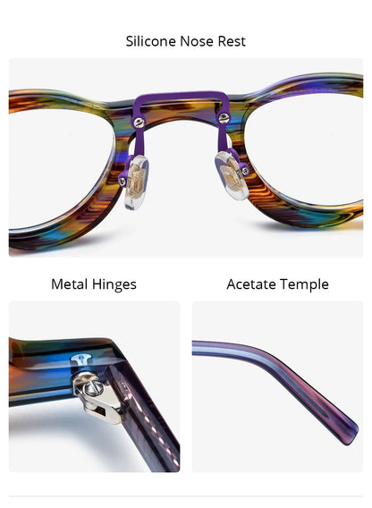 FONEX HEPIDEM Acetate Eyeglasses Frame Men 2025 New Small Round Brand Design Glasses Women Retro Vintage Eyewear Spectacles 9341