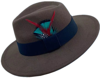 men hats feather men fedoras lady woolen felt church hat unisex  bowknot  jazz hat for men and women