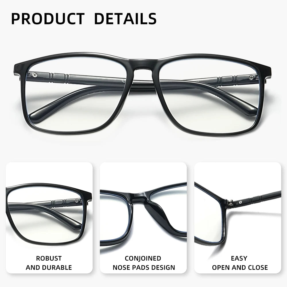 2PCS Rectangle Reading Glasses Man Women Anti Blue Light Presbyopia Eyeglasses Reader +1.0+1.5+2.0+2.5+3.0+3.5