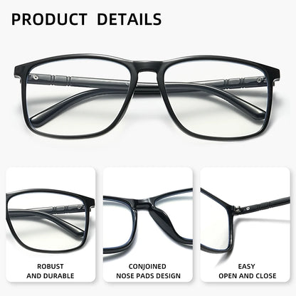 2PCS Rectangle Reading Glasses Man Women Anti Blue Light Presbyopia Eyeglasses Reader +1.0+1.5+2.0+2.5+3.0+3.5