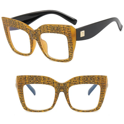 Square Anti Blue Light Reading Glasses Optical Lenses Prescription Glasses Frame Women Large Frame Cat Eye Presbyopic Glasses