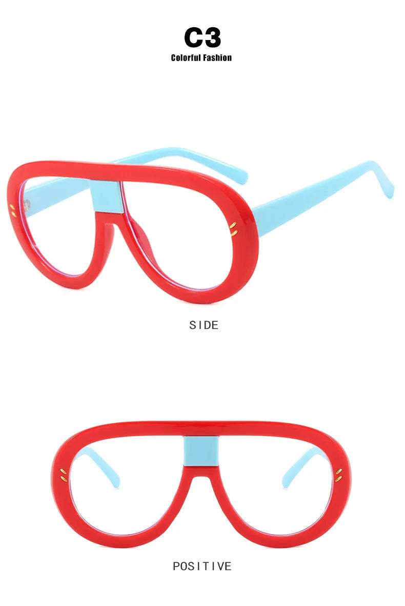 Luxury Myopia Glasses Men Women Anti Blue Light Nearsighted Eyeglasses Student Trendy Oversized Pilot Glasses Frame