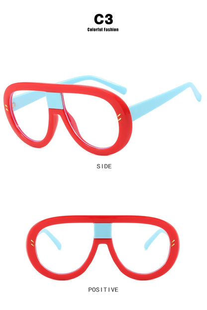 Luxury Myopia Glasses Men Women Anti Blue Light Nearsighted Eyeglasses Student Trendy Oversized Pilot Glasses Frame