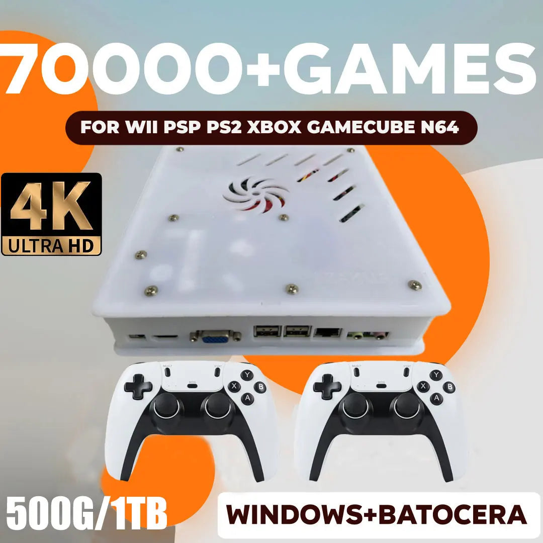 2026 I3-3110M X8 Retro Video Game Console 1TB Plug and Play 4K With 70000+Games 60 Emulators For Wii PS2 N64 PSP GameCube XBOX