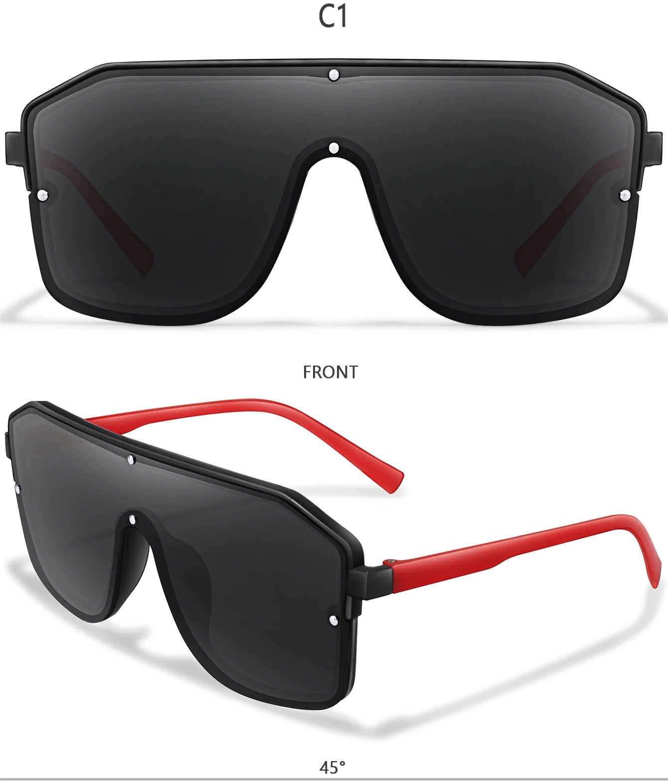 Rivet Lens Fishing Sunglasses for Men and women Fashion Casual Oversize Goggles with UV Protection for Hiking Golf, Beach
