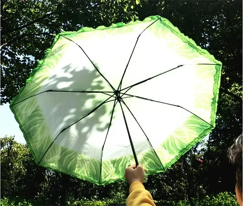 Creative Cabbage Umbrella UV Protection Beach Funny Vegetable Umbrella Parasol Gifts Lettuce Folding Rainy and Sunny Umbrellas