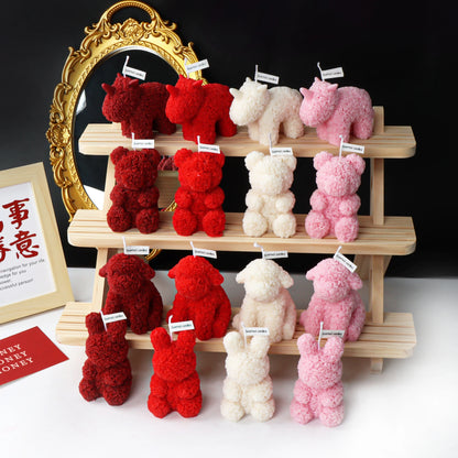 3D Cute Bear Rabbit Scented Candle DIY Dream Unicorn Candle Decoration Handmade Gifts Home Decoration Candle Gifts Wedding Decor